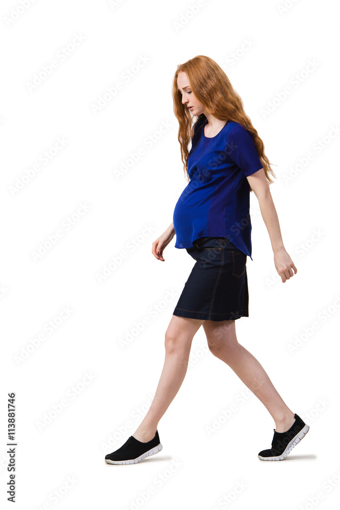 Young pregnant woman isolated on white Young pregnant woman isolated on white