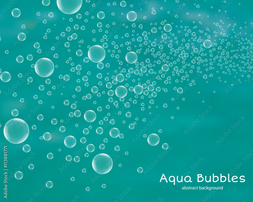 Abstract background with water bubbles. Vector illustration.