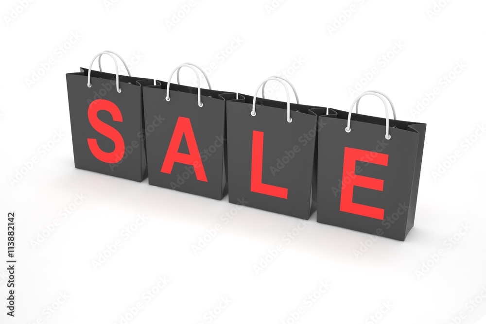 sale written on shopping bag. 3d rendering. sale written on shopping bag. 3d rendering.