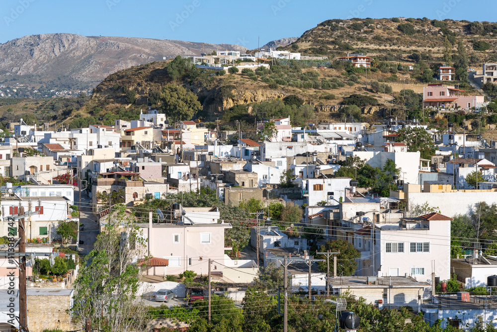 Pitsidia in the south of Crete. Pitsidia is located between the Ida mountains and the Asterousia mountains close to Matala and the Messara plain. A nice village who has kept his original character