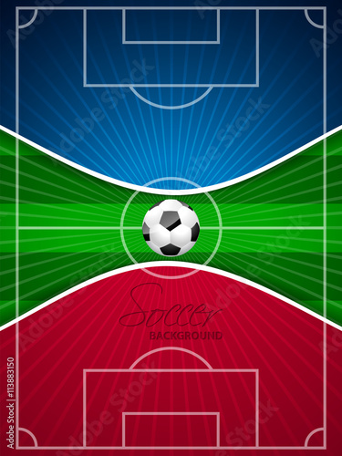 Abstract blue red soccer brochure