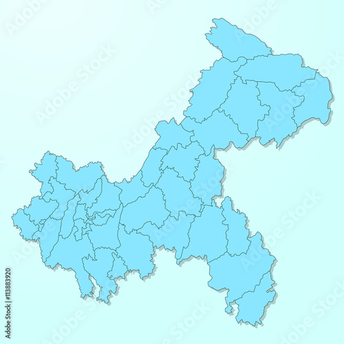 Chongqing blue map on degraded background vector © bonilla1879