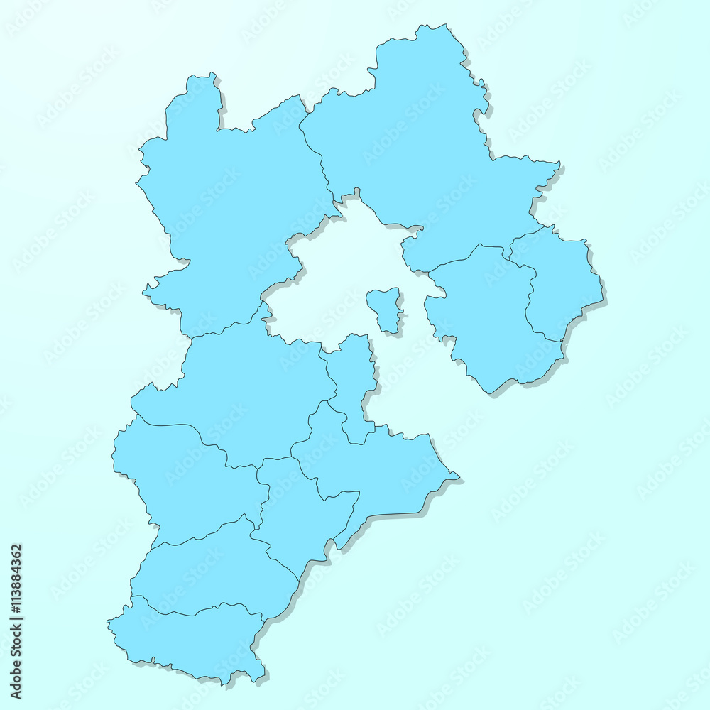 Hebei blue map on degraded background vector