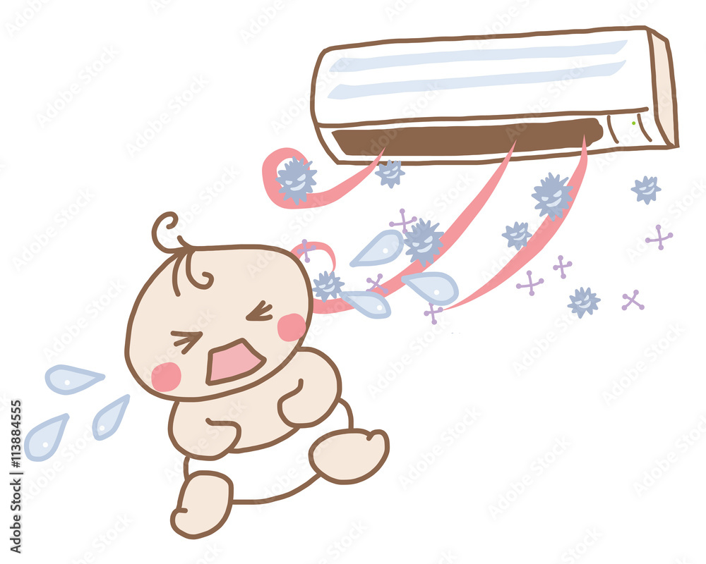 赤ちゃんと汚れた空気 育児のイラスト素材 Stock Illustration Adobe Stock