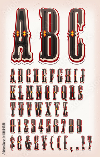 Vintage Circus And Western ABC Font