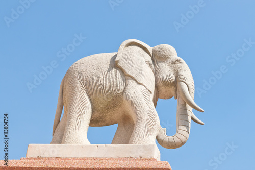 Elephant statue under blue sky