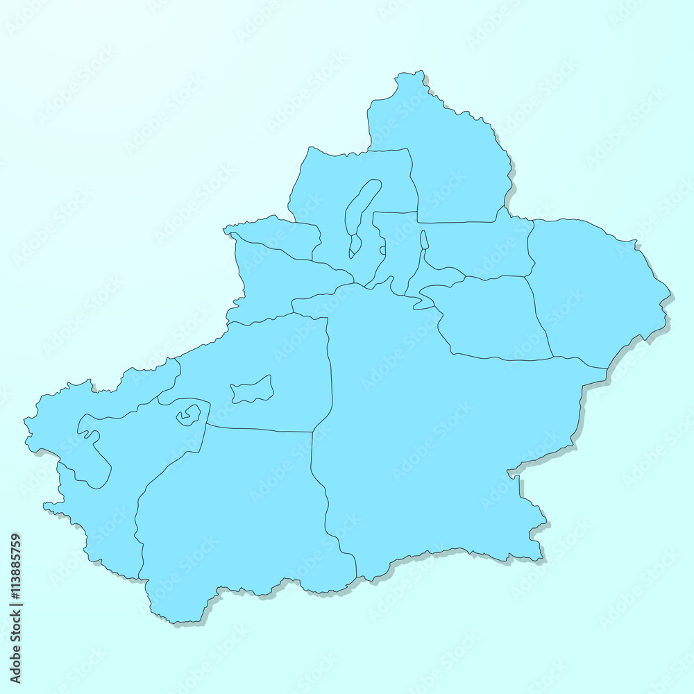 Xinjiang blue map on degraded background vector Xinjiang blue map on degraded background vector
