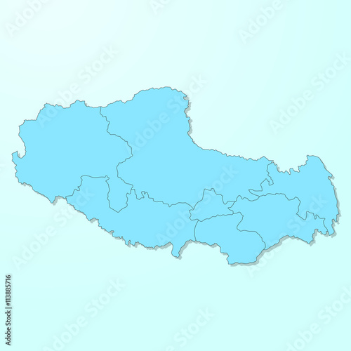Tibet blue map on degraded background vector