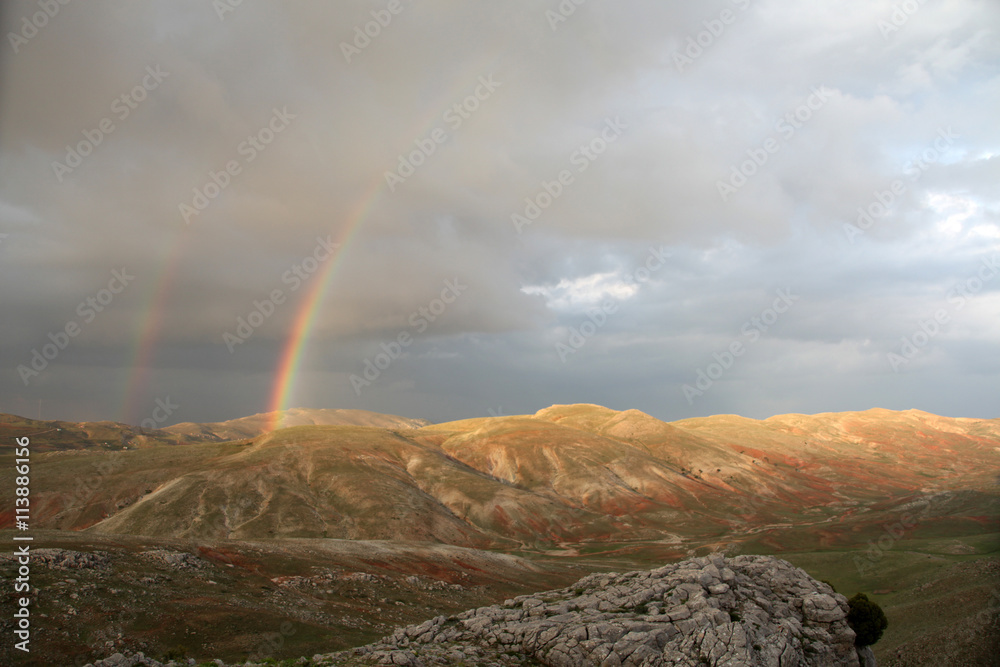mountain and rainbow 