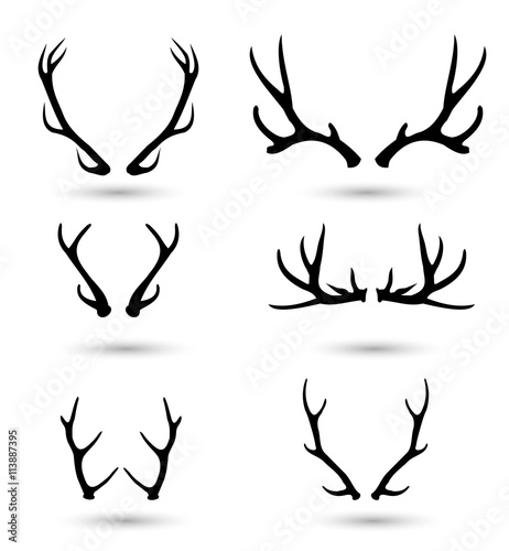 Billede på lærred Antlers set vector