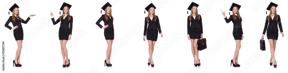 Woman student isolated on white background Woman student isolated on white background