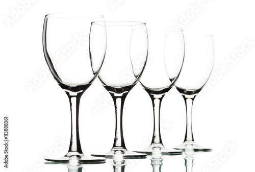 Isolated wine glasses on white