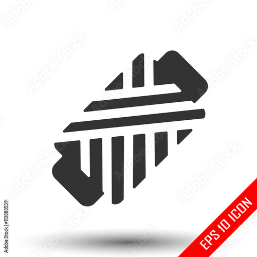 Thread icon. Simple flat logo of thread on white background. Vector illustration.