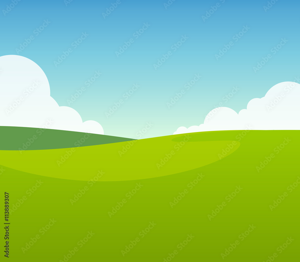 Green Field in Sunny Day Green Field in Sunny Day