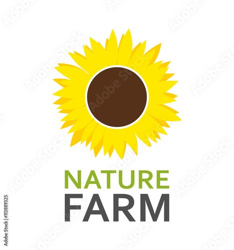 Fototapeta Naklejka Na Ścianę i Meble -  Logo with Sunflower