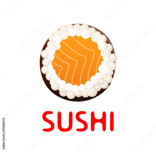 Sushi Roll on White