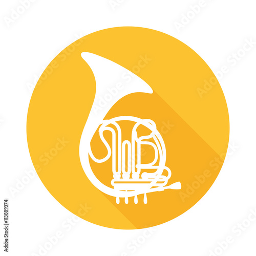 French Horn isolated on white