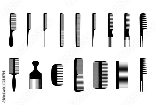 Set of combs, vector illustration photo