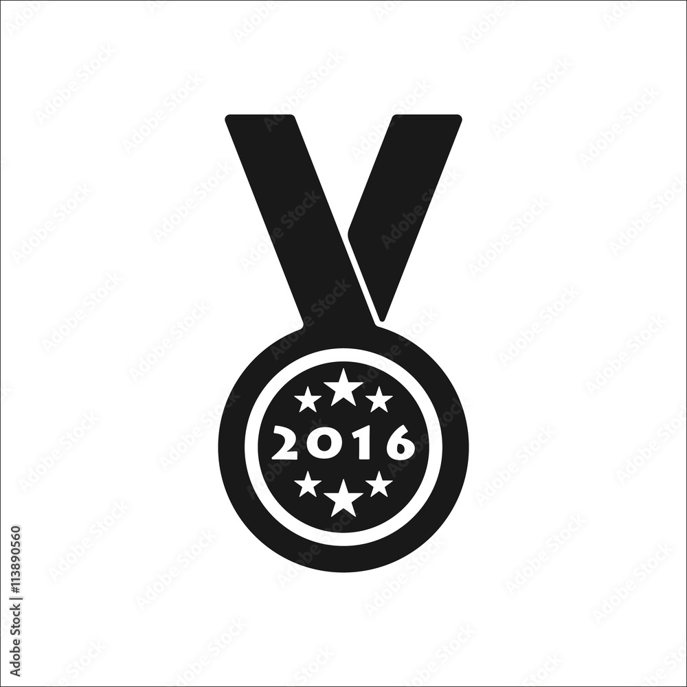 Medal award with stars sign simple icon on background Medal award with stars sign simple icon on background