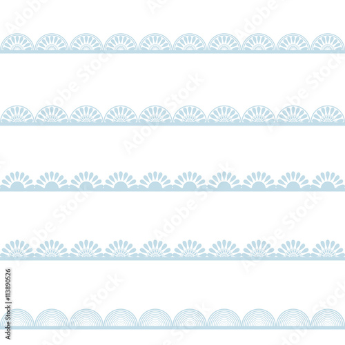 Set of blue lace borders
