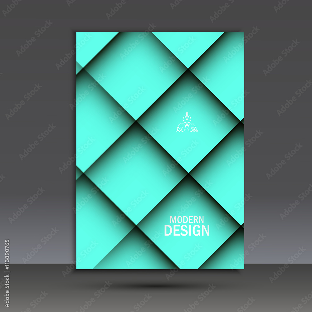 Modern vector brochure design template with abstract line