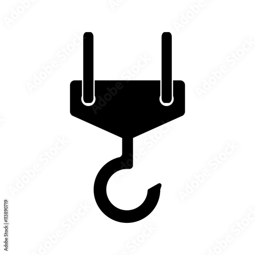 Construction crane hook icon. Vector illustration.
