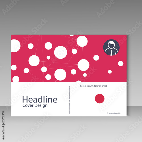 Brochure cover template with abstract connect pattern.