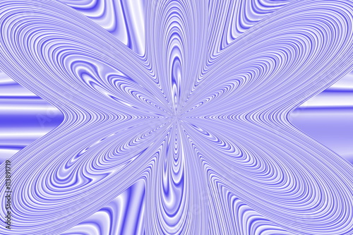 Illustration of an abstract blue and white flower