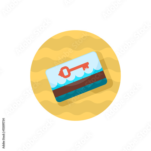 Electronic keycard icon. Summer. Vacation