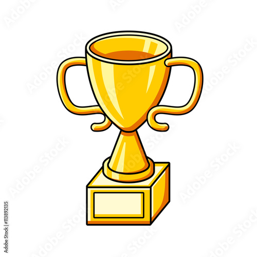 Golden trophy cup.