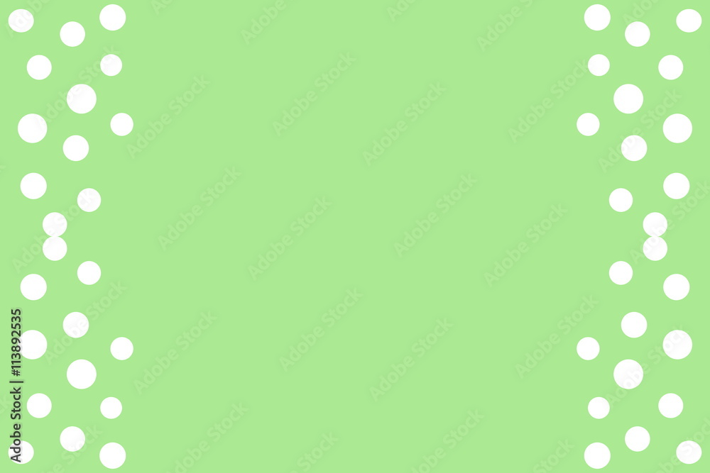 White points as side frame on a green background