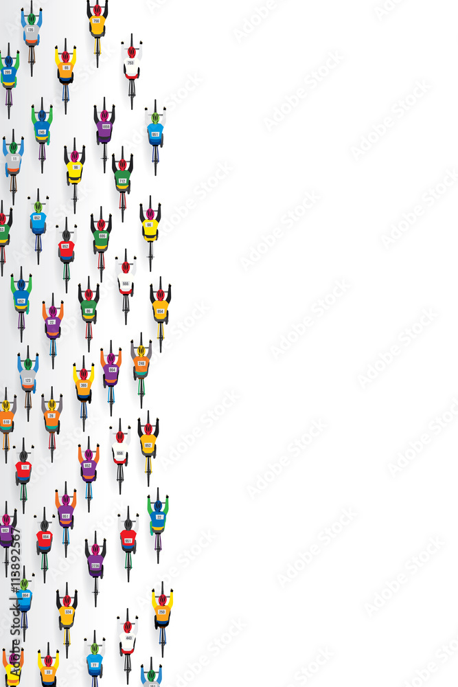 Naklejka premium Top view of racing bicycle. Vector illustration