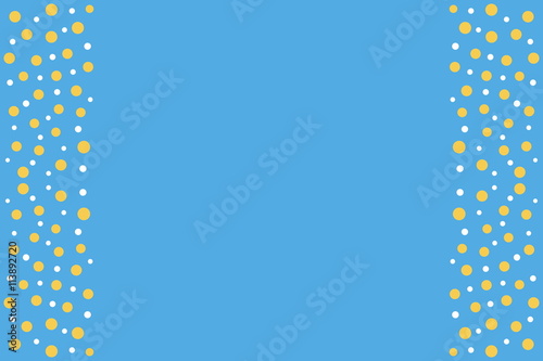 Orange and white points as side frame on a blue background