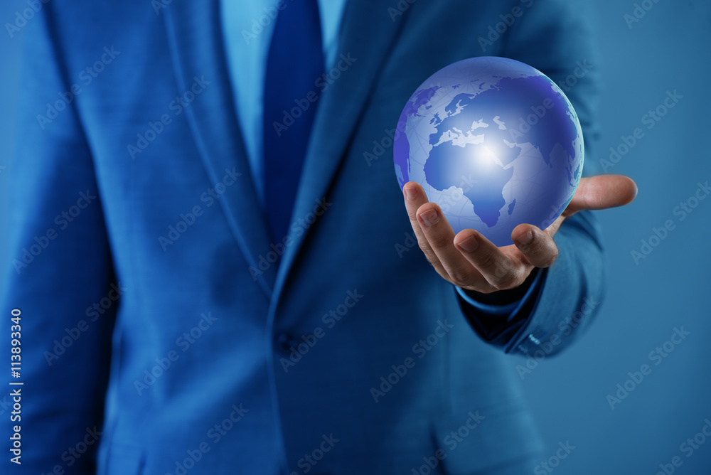 Businessman in globalisation global business concept Businessman in globalisation global business concept