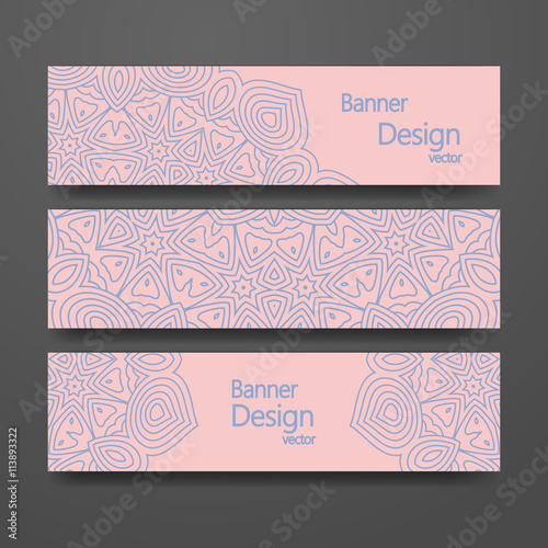 Set of banners with trendy colors rose quartz and serenity. Headline template, romantic invitation collection, abstract elegant pattern vector design.