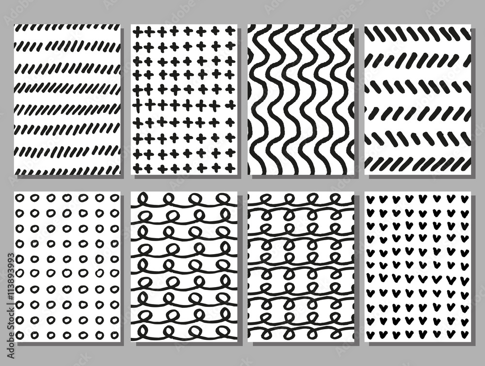 Scribble hand drawing vector textures set Scribble hand drawing vector textures set