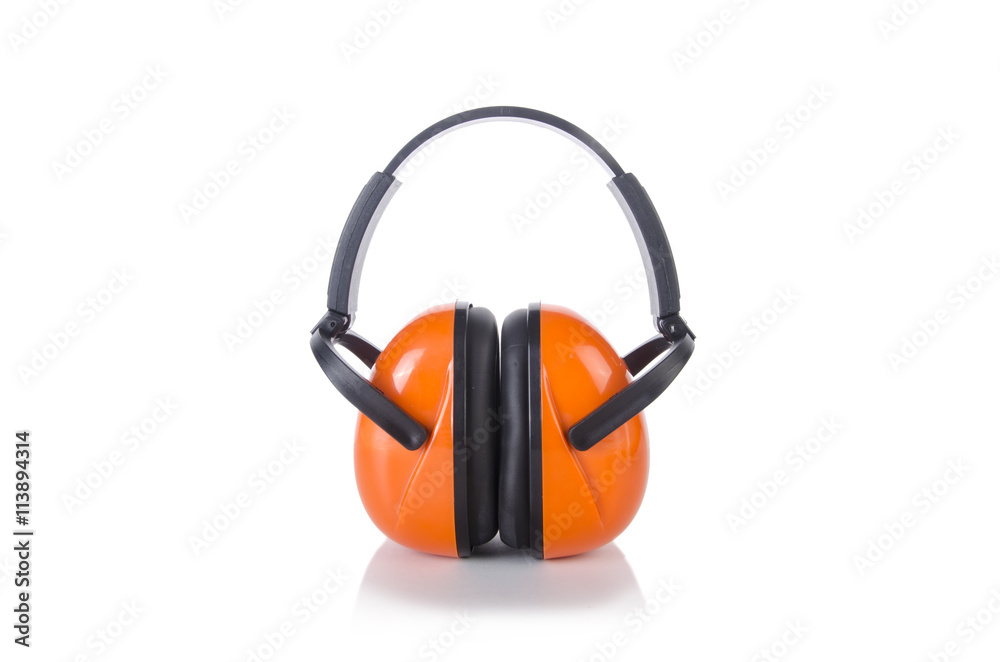 Noice cancelling earphones isolated on the white background Noice cancelling earphones isolated on the white background