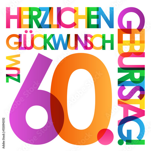 "HERZLICHEN GLÜCKWUNSCH ZUM 60. GEBURTSTAG" Karte 