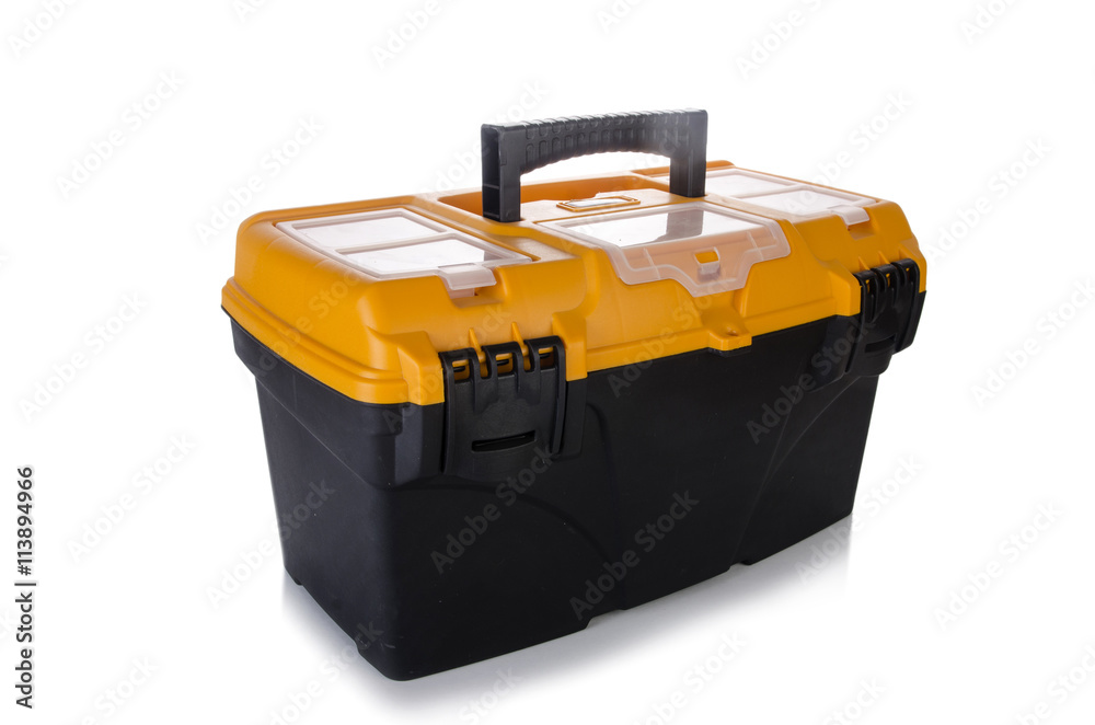 Toolkit box isolated on the white background Toolkit box isolated on the white background
