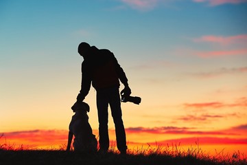 Photographer with dog