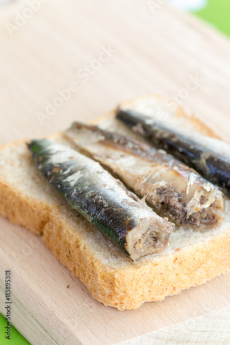 Marinated sardines on the toast