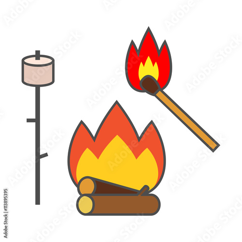 Campfire Line Icon