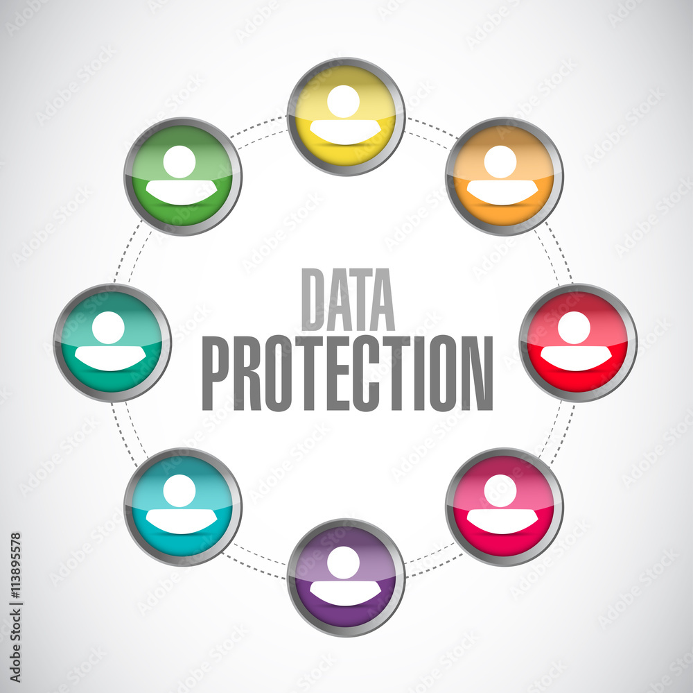 Data Protection support sign illustration