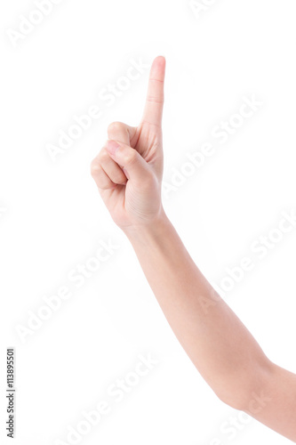 hand showing, pointing up 1 finger gesture