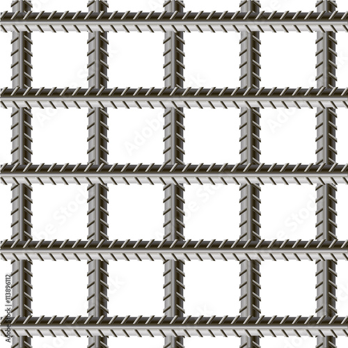 Rebars, Reinforcement Steel Isolated on White Background. Construction Metal Armature.