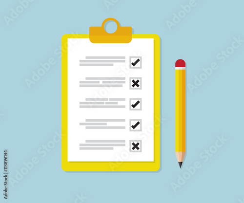 checklist with pencil flat design