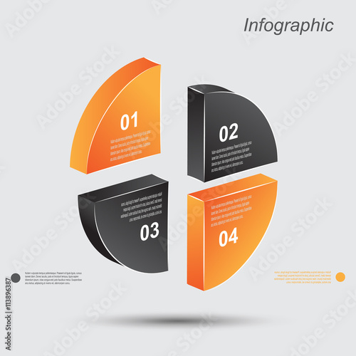 Info-graphic design templates in the form of a 3D circle. photo