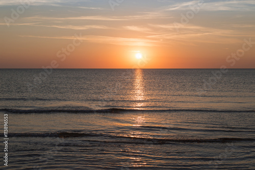 ocean landscape with sunset for backgrounds