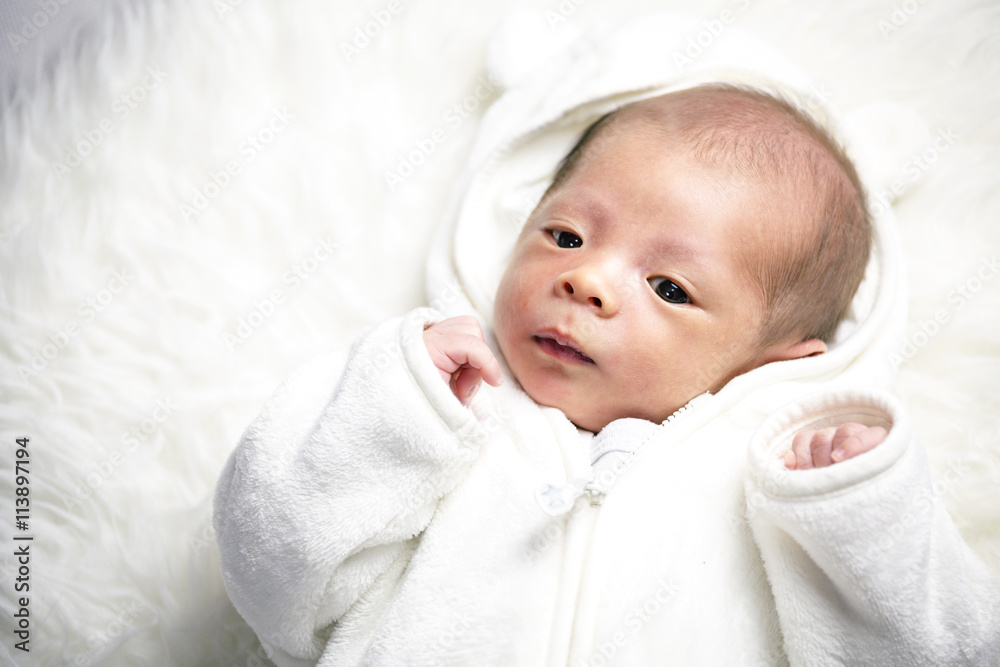 Cute little boy one month old