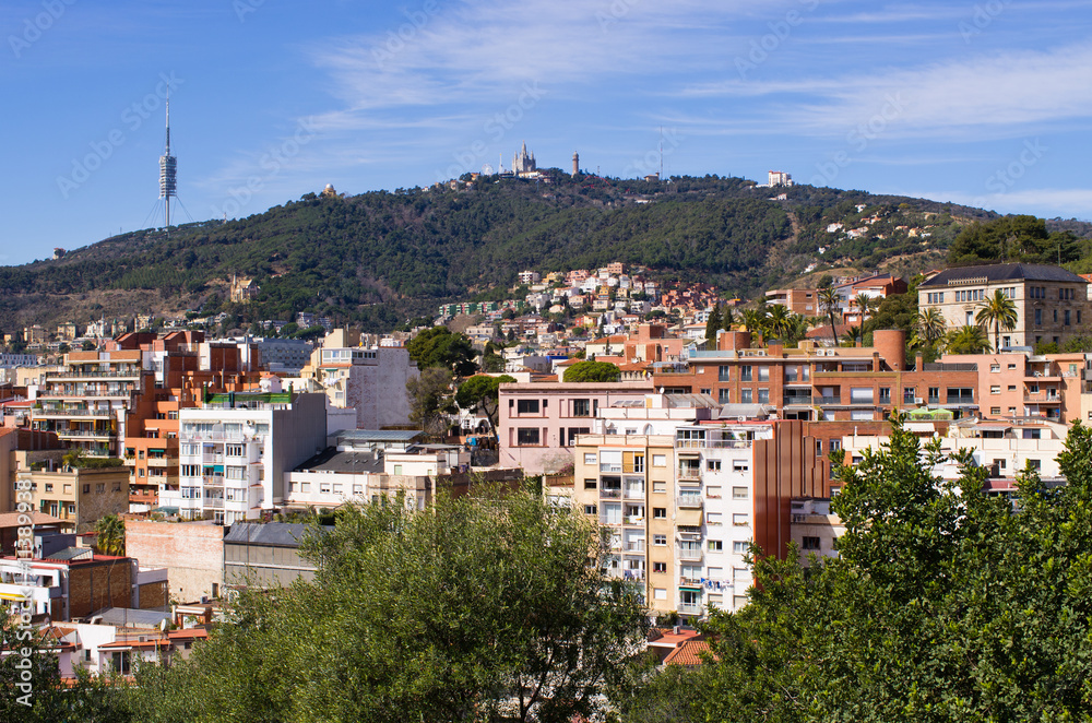 Tibidabo hill in Barcelona,Spain